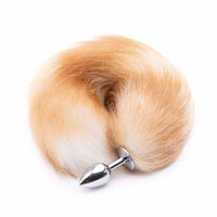 Orange Metal Fox Tail Butt Plug 16"