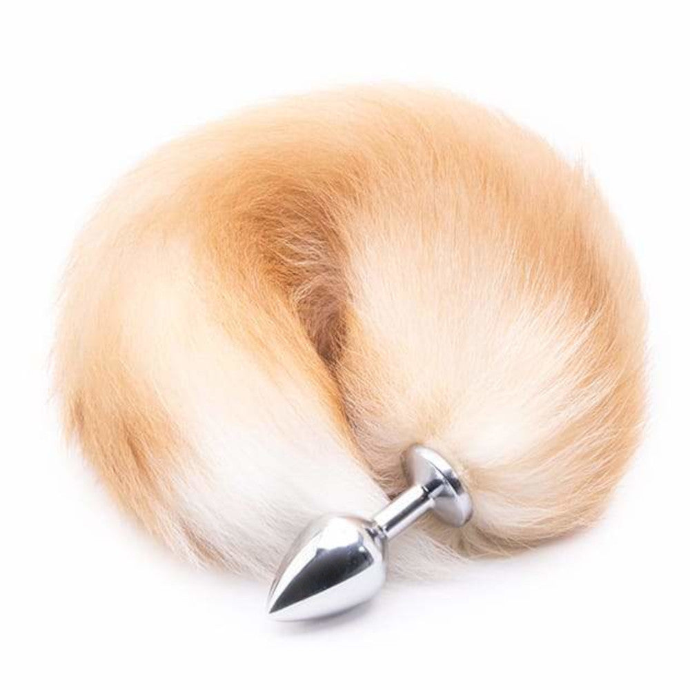 Orange Metal Fox Tail Butt Plug 16"