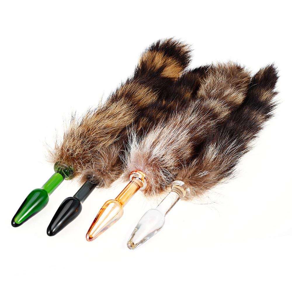 Glass Raccoon Tail, 12"
