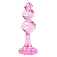Pink Flower Anal Spiral Glass Toy