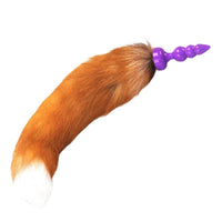 16" Orange Brown Fox Tail Silicone Plug