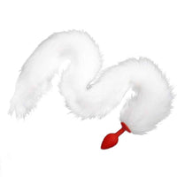 33" White Cat Tail Silicone Plug