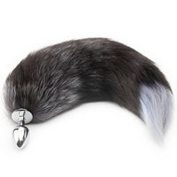 Grey Kitty Cat Tail Plug 18"