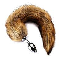 Brown Metal Fox Tail Plug 16"