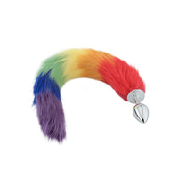 Rainbow Fox Tail Metal Plug 18"