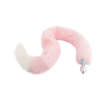 Pink with White Fox Metal Plug, 32"