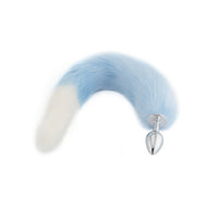 Light Blue with White Fox Metal Plug, 18"