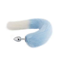 Light Blue with White Fox Metal Plug, 18"