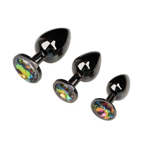 Gunmetal Jeweled Princess Plug 3 Piece Set