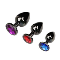 Gunmetal Jeweled Princess Plug 3 Piece Set