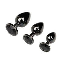 Gunmetal Jeweled Princess Plug 3 Piece Set