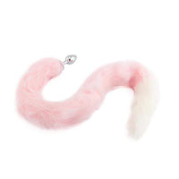 Pink with White Fox Metal Plug, 32"