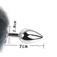 Grey Kitty Cat Tail Plug 18"