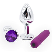 Purple Jeweled 3" Stainless Steel Butt Plug