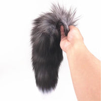 Dark Fox Tail With Vibrating Plug, 15"