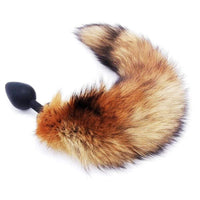 Brown Fox Tail Silicone Plug 16"