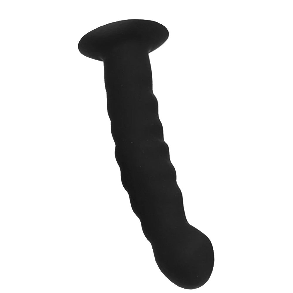 Ribbed Suction Cup Silicone Dildo