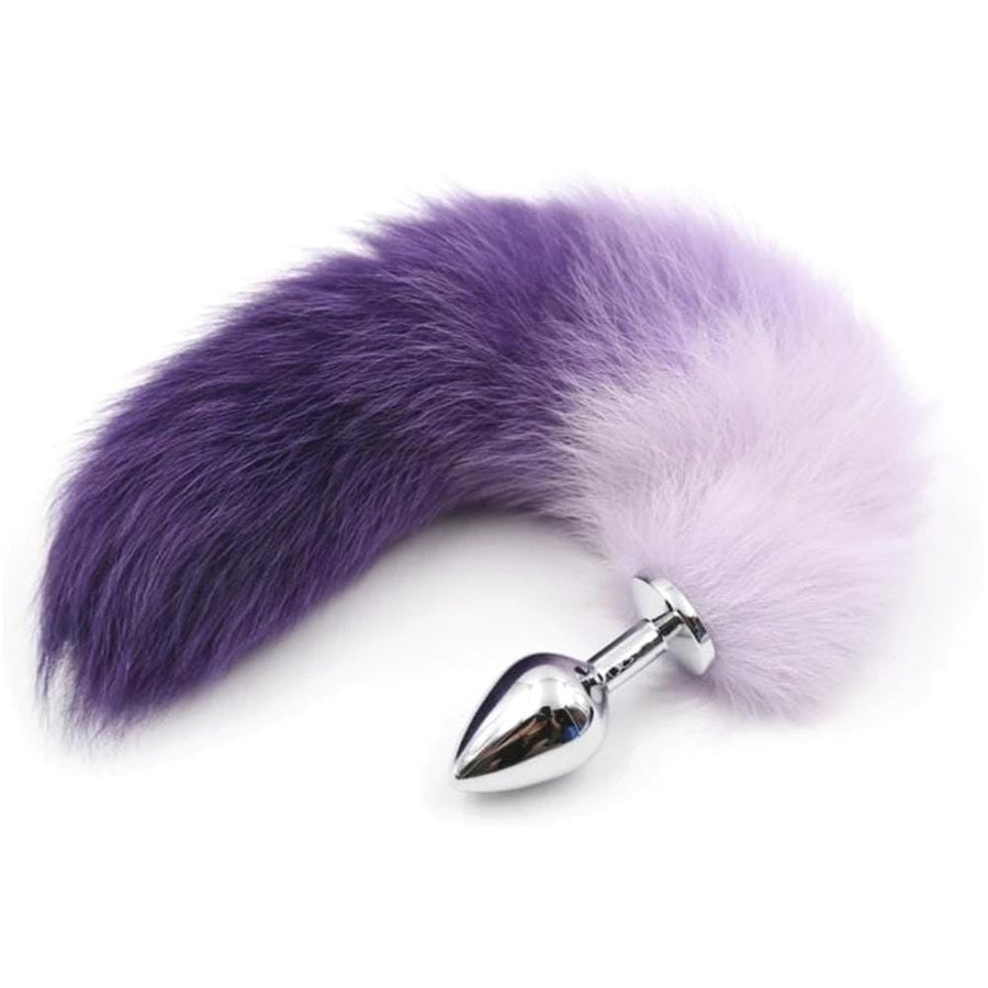 Purple/White Gradient Cat Tail Accessory With Plug Tip