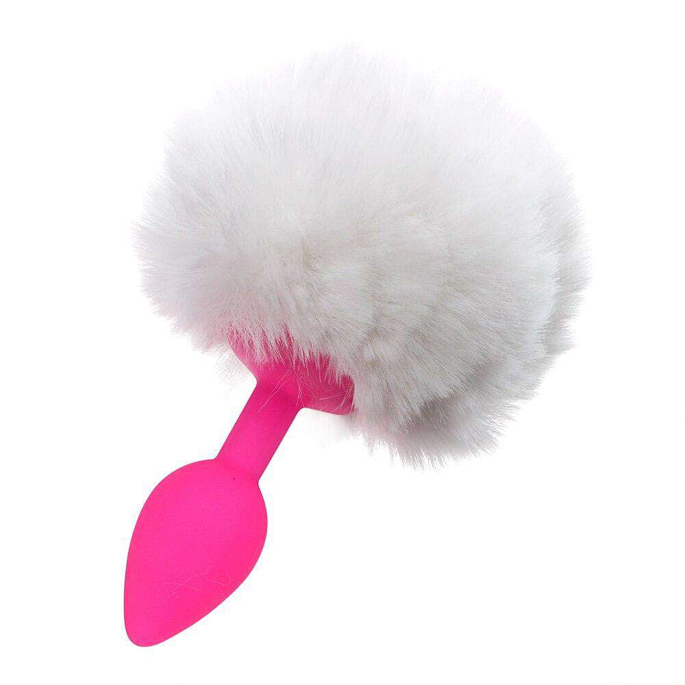 Two-Tone Silicone Bunny Tail Accessory With Plug