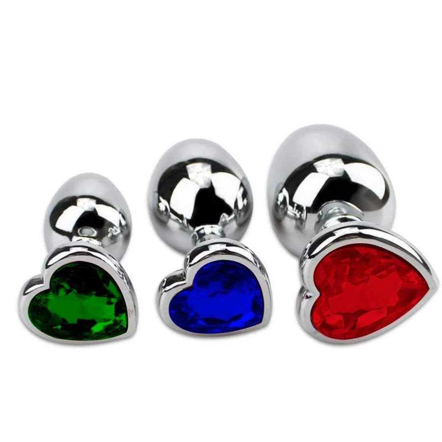 3-Piece Set Heart-Shaped Jewel Accessories With Plug