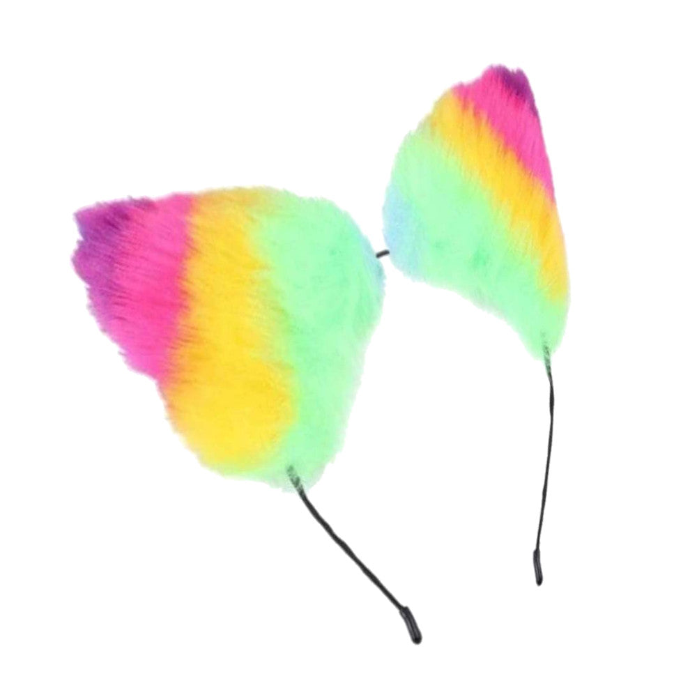 Rainbow Colored Cat Ear Headband