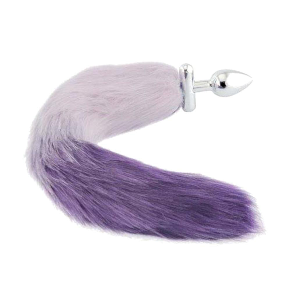 Purple & White Fox Shapeable Metal Plug, 18"