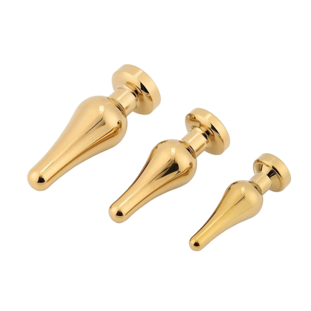 Tapered Gold Jeweled Plug 3 Piece Set