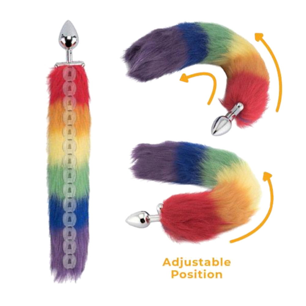 Rainbow Fox Shapeable Metal Tail, 18"