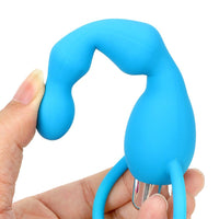 6" Multi-colored Silicone Vibrating Beaded Butt Plug